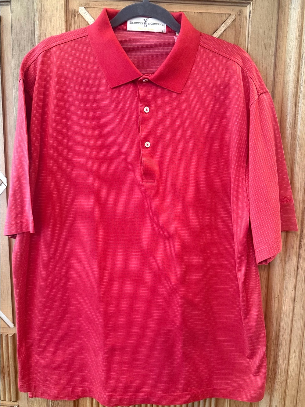 Fairway & Greene Men's Red Short-Sleeve Golf Polo